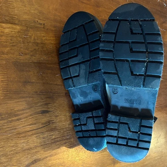 Maeve Chelsea Biker Lug Sole Black and Cream Winter Boots - Picture 3 of 7